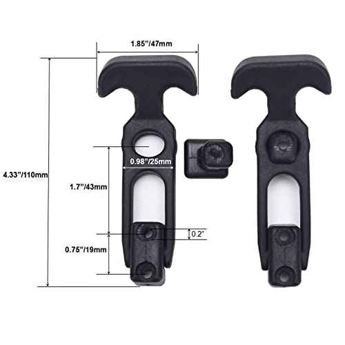 Rubber Flexible T-Handle Hasp Draw Latch for Tool Box, Cooler, Golf Cart or Engineering Machine Hood (Black, 2 PCS)