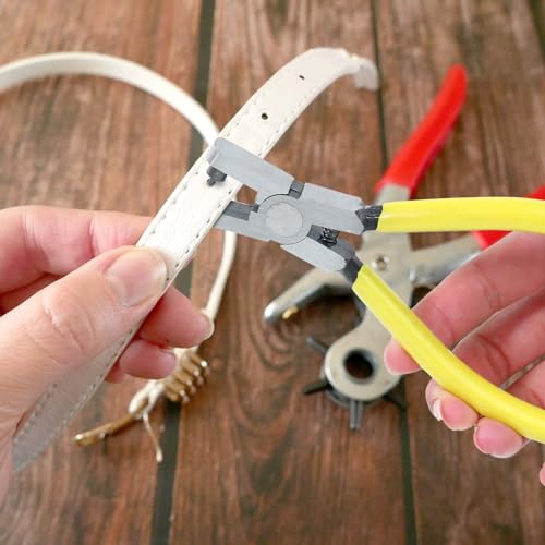 Watch Band Leather Hole Punch Plier Universal 2.0mm Shoe Strap Hole Puncher Wrist Belt Punch Hole Tool Puncher Pliers Repair Tools Suitable for Belts, Shoes, Fabric, DIY Crafts Projects, Dog Collars