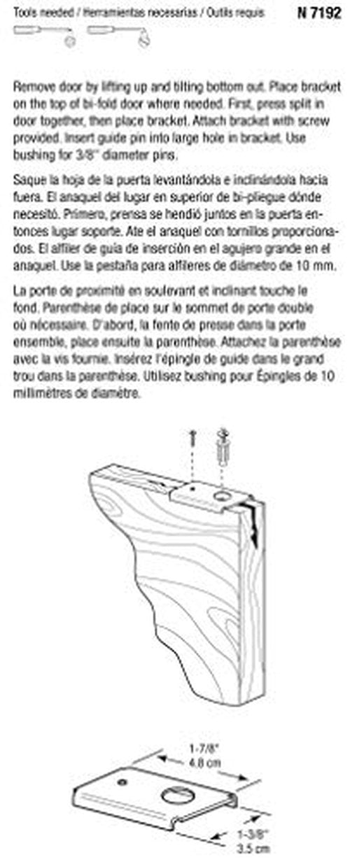 Prime-Line N 7192 Bi-fold Door Repair Bracket, Top or Bottom Mount, For Wood Doors (2 Pack)