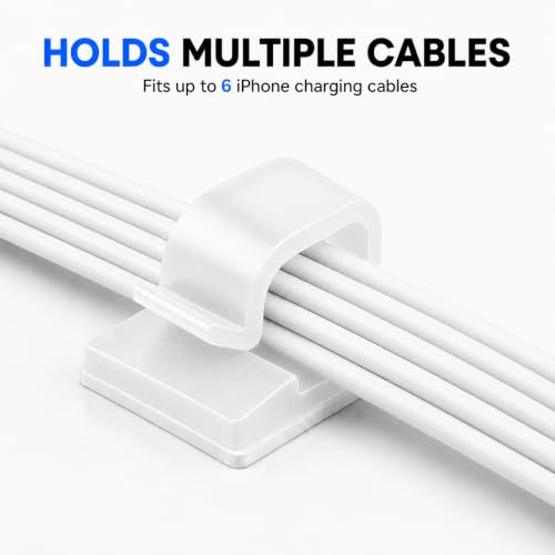 Abnii 100PCS Transparent Small Adhesive Cable Clips Wire Organizer