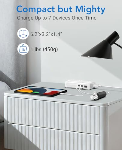 BESTEK White Travel Power Adapter 220V to 110V Converter with 4 USB Ports