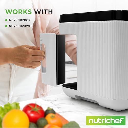 NutriChef Black Replacement Composter Filter for 3L Countertop Bin - Charcoal Activated Refills