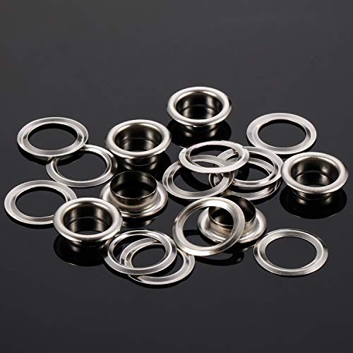 WILLBOND 1/4 Inch Silver Grommets and Washers Kit 500 Sets for Crafting & Repair