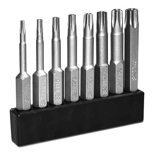8Pcs 5 Point Torx Star Security Screwdriver Bits Set Magnetic Tamper Proof T8-T40 1/4" Hex Shank