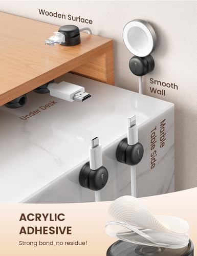 Lamicall 6 Pack Rotatable Cord Organizer Clips with Spring Lock - Cable Management