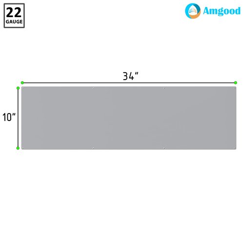 10 in. x 34 in. Stainless Steel Door Kick Plate – 22 Gauge 430#3 Finish with Mounting Screws
