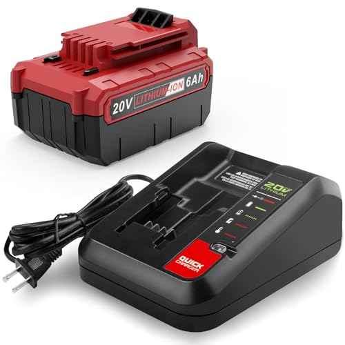 6.0Ah 20volt Replacement for Porter Cable 20V Battery and Charger Combo Compatible with Porter Cable 20V Lithium Battery PCC685L PCC680L PCC681L PCC682L PCC685LP
