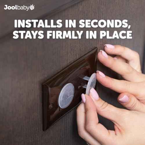 Jool Baby Outlet Covers (32 Pack) for Child Safety - Easy Adult Removal, Plug Protectors for Baby Proofing Electric Sockets - Transparent Design