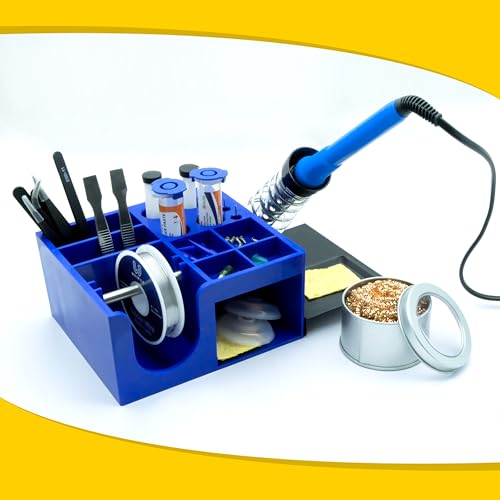 Soldering Iron Stands with Soldering Iron Soldering Iron Tip Soldering Storage Box Brass Cleaning Wire; Cleaning Sponge; Soldering Tip Cleaner Tweezers Set Professional Electronic Soldering Kit
