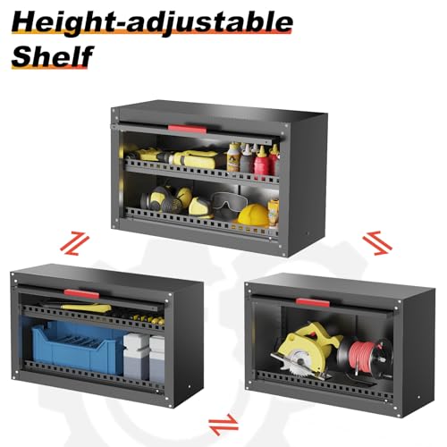 Kelueo 18.5 in H Garage Wall Cabinet with Up Flip Door, 30.3 x 13 in storage