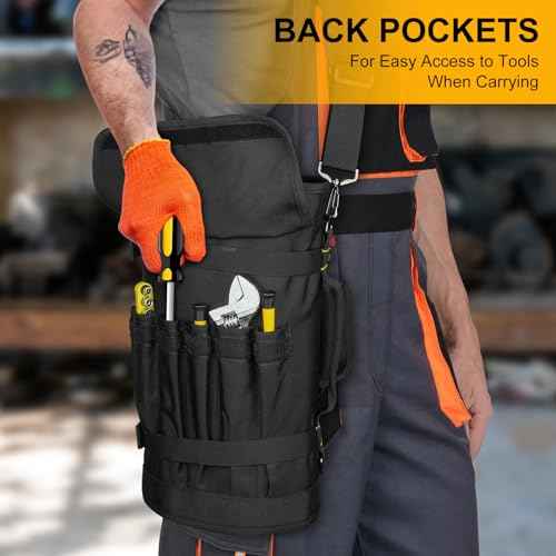 Tool Bag,Large Roll Up Tool Bag Organizer,13 Pockets Tool Roll Storage Pouch,Heavy Duty Portable Tool Storage Carrier Bag for Men,Mechanic,Electrician & Hobbyist,Black