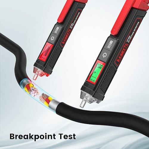 KAIWEETS Red HT100s Non-Contact Voltage Tester with LCD & Signal Percentage