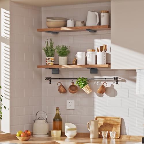 Aunulahca 6 Pack Black 10-Inch Heavy Duty Floating Shelf Brackets for DIY Shelving