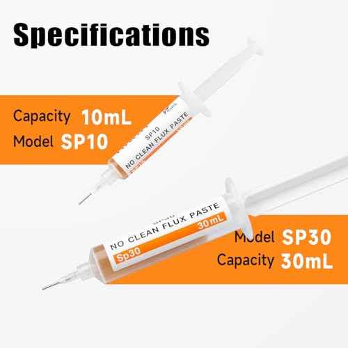 TOWOT No-Clean Solder Paste,Soldering Flux for Electronics, 10 ml, Pneumatic Dispenser with Plunger & Dispensing Tip