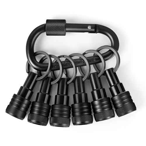 1/4 inch Hex Shank Bit Holders Keychain Quick-change Design for Nut Driver Screwdriver Drill Bit Gift for Men