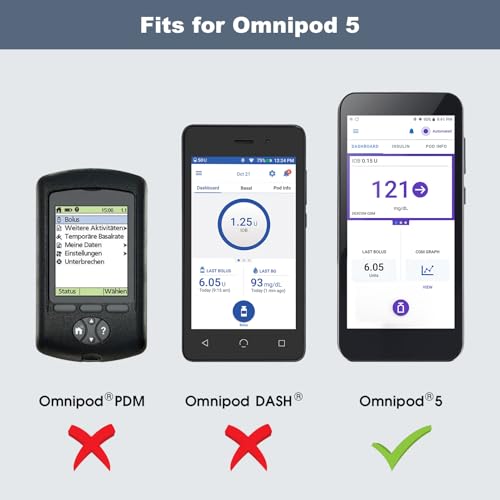MEDMAX Black PU Leather Protective Case for Omnipod 5 with Dexcom G7 Cutout