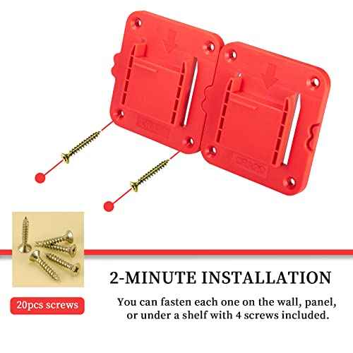 Tools Drill Mount Holder, Compatible for Craftsman V20 20V Li-ion Drill Tools Holder Dock Hanger with 20 Screws, 5 Packs (No Tool)
