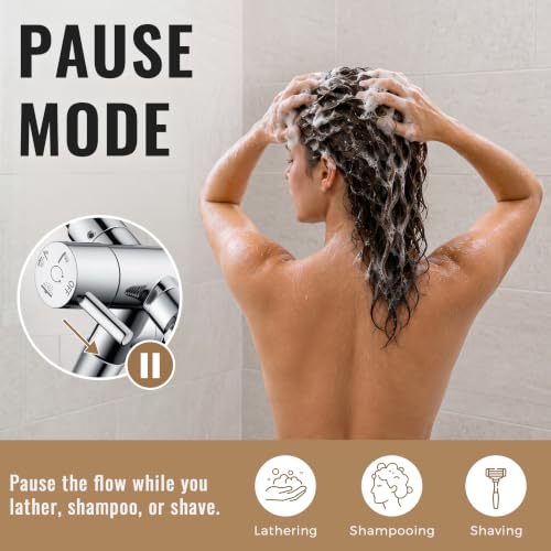 G-Promise All Metal Chrome Shower Diverter Valve with Holder – High-Flow, 360° Adjustable, Durable Brass Construction