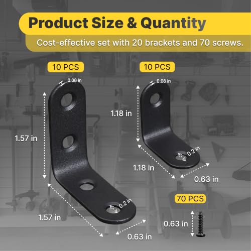 20 Pack Stainless Steel Corner Brackets for Furniture Reinforcement