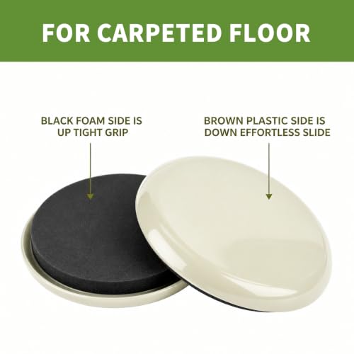 Yelanon Furniture Sliders for Carpet 3.5 inch - 20 pcs Heavy Duty Moving Pads