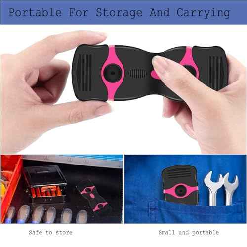 2PCS Razor Blade Scraper, Double Edged Razorblade Scraping Tool with 30Pcs Razor Blades, Paint Scraper for Glass, Decals, Tint, Stickers, Labels, Caulk, Adhesive (Pink)