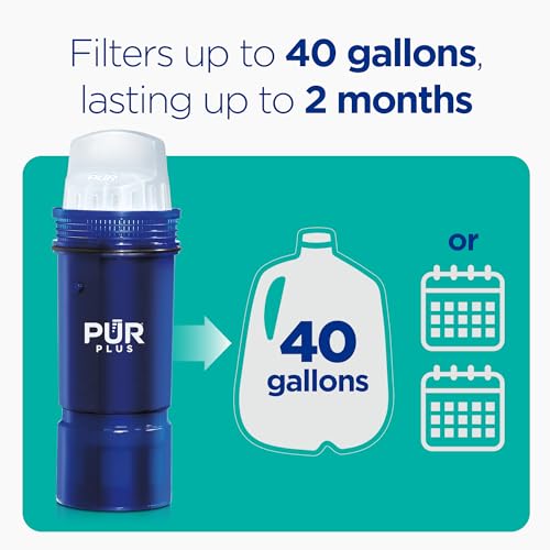PUR Plus 3 Pack Water Pitcher Replacement Filters with Lead Reduction - Compatible with All PUR Pitchers & Dispensers
