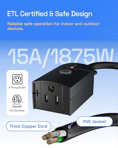 HBN Waterproof Outdoor Wireless Remote Control Outlet - 1 Pack