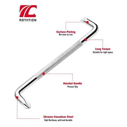 ROTATION 3pcs Offset Screwdriver Set, Head Screwdriver Set with Magnetic, Z-type Screw Drive with Philips and Flathead