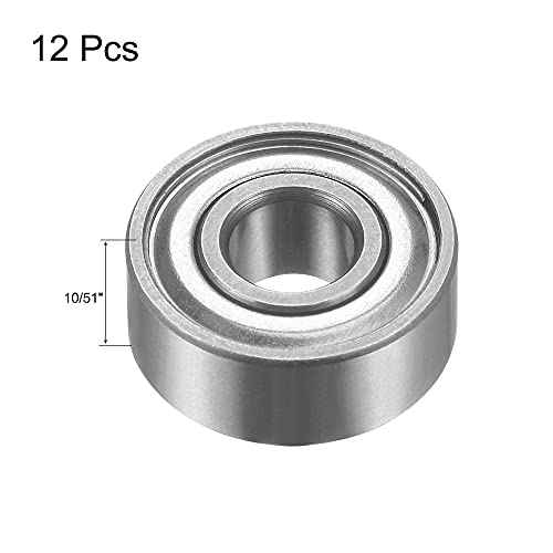 uxcell 12Pcs Bearing Accessory Kit 3/16" I.D. 1/2" OD Top Mounted Bearings for Router Bit (#5-40 x 1/4" Screws)