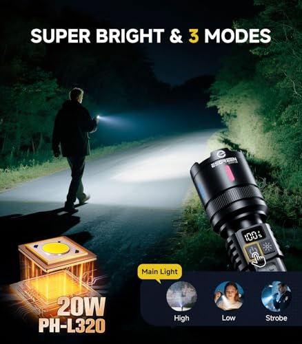 Esgreen 2 Pack Rechargeable LED Flashlights High Lumens 90000, Compact, 6 Inch, Emergency & Camping