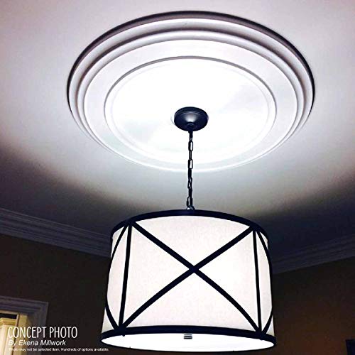 Ekena Millwork CM13BR2 13"OD x 7 1/2"ID x 3/4"P Bradford Classic Ceiling Medallion, Fits Canopies up to 8-5/8", 2 Piece