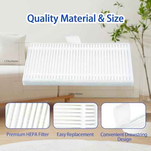 (6 Pack) C10 Replacement HEPA Filters Compatible with Eufy C10 Robot Vacuum, High-Efficiency Filter Accessories Kit for C10 Robotic Vacuum Cleaner