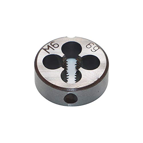 HSS 6mm X 1 Metric Right Hand Round Die, Machine Thread Die M6 X 1mm Pitch for Mold Machining, Alloy Steel, It Can Process Steel, Cast Iron, Copper And Aluminum.
