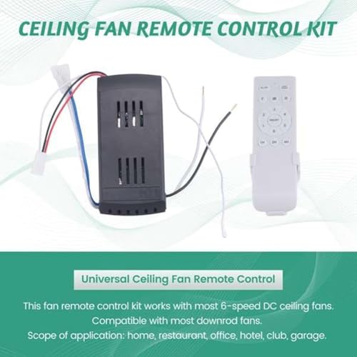 24V DC Ceiling Fan Remote Control Kit - 6-Speed & Timer - Universal Replacement for Low Voltage Fans
