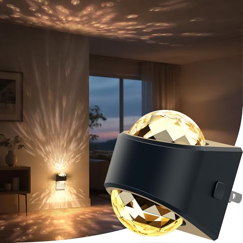 Briignite Night Light Wall Projector Black Warm 1 - Dusk to Dawn LED Night Light