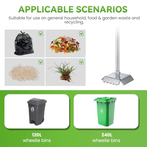 Manual Trash Compactor 120L-240L Heavy-Duty Waste Recycling Tool