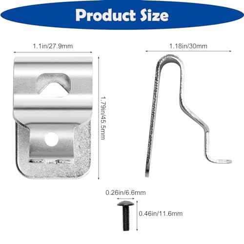 10PCS Belt Clips for Dewalt, Anglecai Drill Tool Clips Hook Kit 304 Stainless Steel Drill Belt Hook with Screws for Dewalt N268241 Fit for 20V Power Tools DCD980 DCD780B DCD785X DCD791D2 DCD795D2