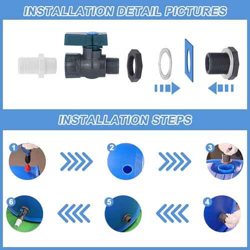2 Pack PVC Rain Barrel Spigot Kit -3/4" Rain Barrel PVC Garden with Bulkhead Fitting Garden Hose Faucet Adapter and Thread Seal Tape for Water Tanks, Aquariums, Tubs, Pool, Garden Barrel