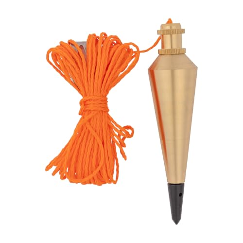 Swanson 8 oz. Brass Plumb Bob with 20 ft. Line, Hardened Steel Tip