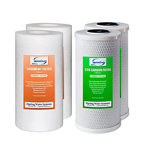 iSpring F4WGB21B Whole House Sediment & CTO Water Filter Cartridge Pack