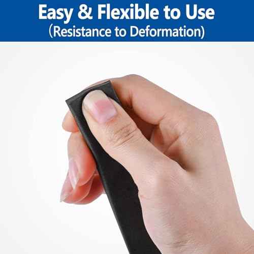 Kikerike Self Adhesive Foam Tape Weatherstrip 1/2In x 1/4In x 42Ft High Density Foam Insulation Strips Seal Weather Stripping with Strong Adhesive for Door and Window Sound Isolation Soundproofing