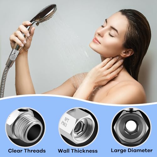 1PC Stainless Steel Shower Shut Off Valve with Handle - Water Flow Control, 1/2" NPT