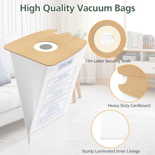 Style MM Vacuum Bags 20 Pack for Eureka Mighty Mite 3670/3680 Canister Vacuums