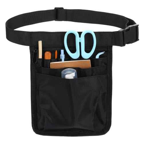 Server Waist Pouch, Restaurant Waiter Waist Organizer with Adjustable Belt Utility Money Bag Server Apron Storage Bag for Restaurants Hotels Bars Care Kit Tool, 9.84x7.32Inch