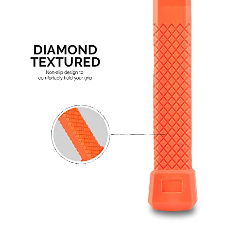 Neiko 02847A Dead Blow Hammer 2 lb Neon Orange Unibody Molded Checkered Grip