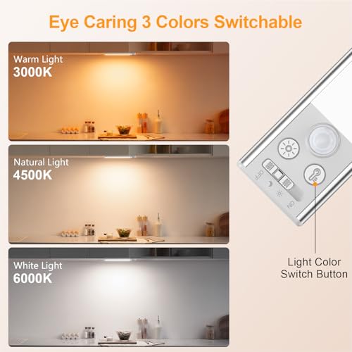 Gritin 10.2 Inch Rechargeable Under Cabinet Light, Silver, 2 Pack