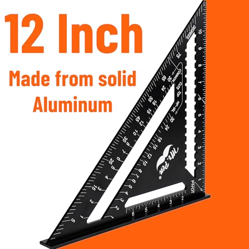 Mr. Pen 12-Inch Aluminum Rafter Square for Roofing & Woodworking