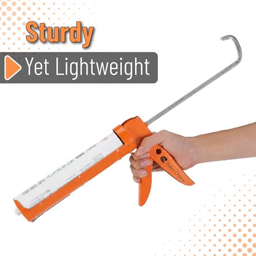 Bates Caulking Gun 10:1 Thrust Ratio – No Drip Sealant Gun, 1 Pack, Orange
