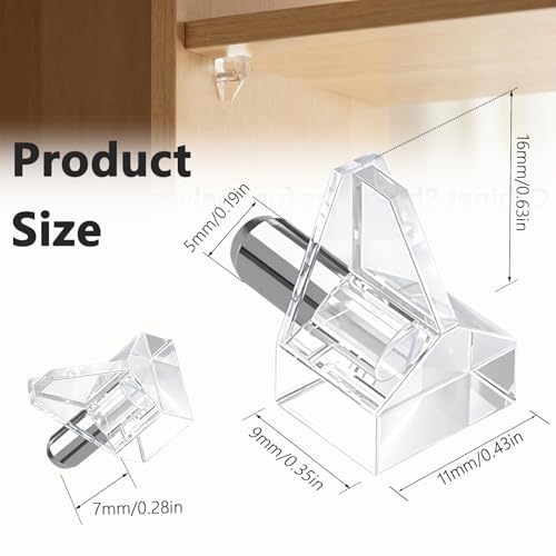 5mm Clear Shelf Support Pegs 30-Pack for Cabinets & Shelving - Hengengood