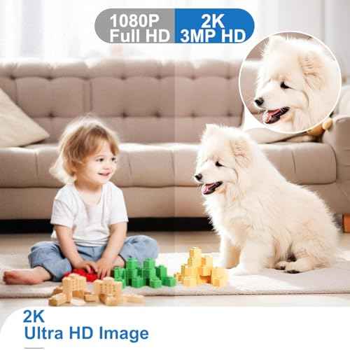 Indoor Security Camera, 5G&2.4G WiFi Security Cameras Indoor for Home Security, Pan/Tilt Baby Monitor/Dog/Pet Camera with Phone App Motion Sensor & Night Vision. TF/CloudStorage (2Pack)